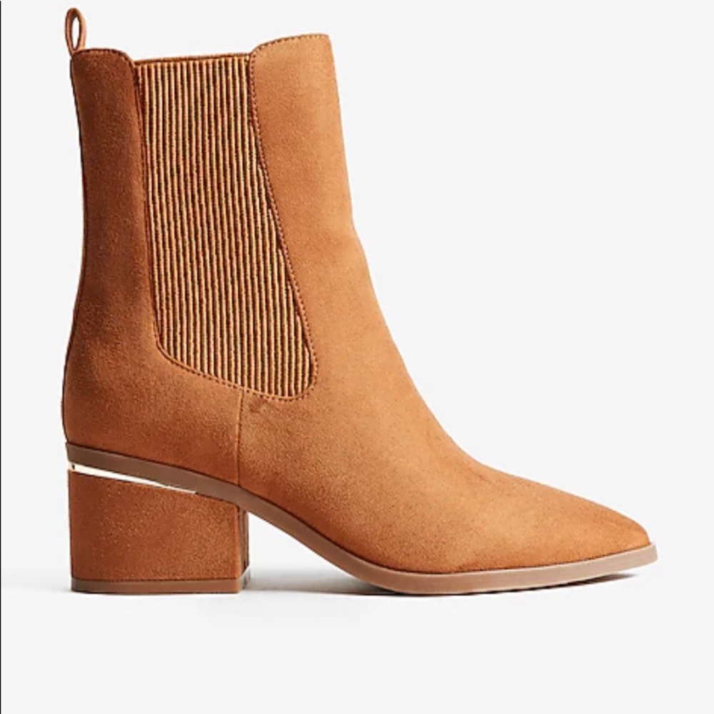 Express Faux Suede bootie, Color (Cognac) Size 8
